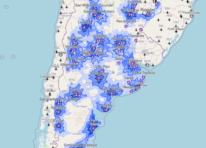 Tiempos de viaje desde aeropuertos